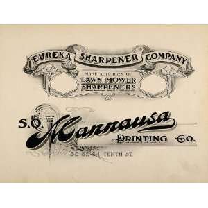 1910 Print Designs Art Nouveau Advertisement Letterhead   Original 