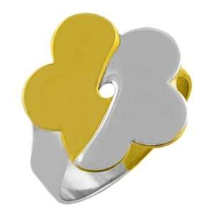  14 Karat Two tone Gold Bypass Flower Ring (Size 7 