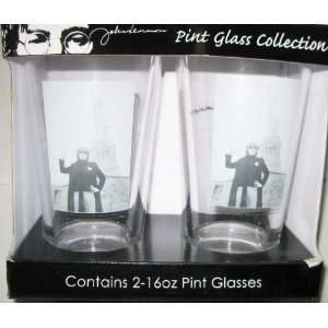 John Lennon Collectible 16 Ounce Glasses (Statue of Liberty) Box Set 