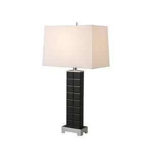  Lemoyne Table Lamp in Black Mirror and Chrome with Milano 