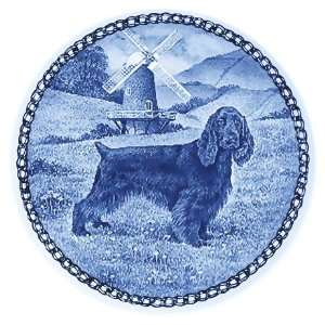  Field Spaniel Danish Blue Porcelain Plate