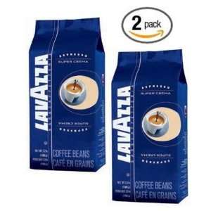 Lavazza Super Crema Espresso Whole Bean Coffee, 2.2 pound Bag 2 pack 