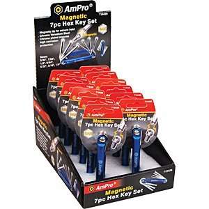 AmPro Magnetic 7 Pc. Hex Key Set   Fractional   12 Pack In 