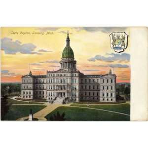   Postcard State Capitol Building   Lansing Michigan 