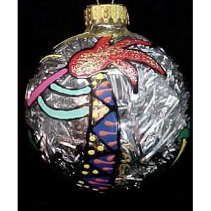  Chilies & Kokopelli Design   Hand Painted   Glass Ornament 