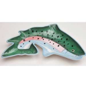  Jumping Trout Platter, Big Sky Carvers