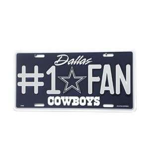    #1 Fan Metal License Plate   Dallas Cowboys