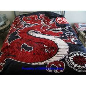  Korean Style Queen Blanket Dragon  Red