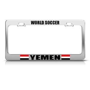 Yemen Flag World Soccer Metal license plate frame Tag Holder