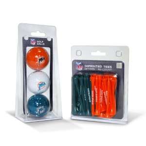  BSS   Miami Dolphins NFL 3 Ball Pack and 50 Tee Pack 
