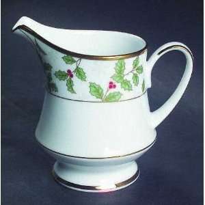   Holly And Berry Gold Creamer, Fine China Dinnerware