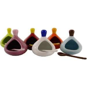   salt cellars, set of 6 assorted colors, French