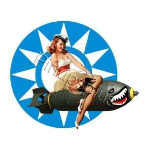  WWII Retro Flying Tigers Bomber Pinup Decal S418. Musical 