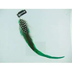  Green Feather Extension Beauty
