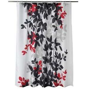  Apt. 9 Zen Leaf Shower Curtain   Black, Red, Grey (72 x 
