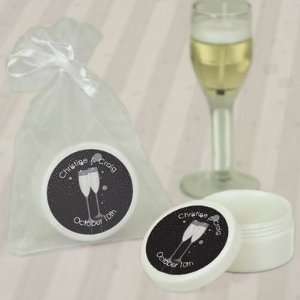  Champagne Glasses   Personalized Lip Balm Bridal Shower 