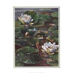  Pat Durgin   Frog in Lily Pond Size 16x20 by Pat Durgin 