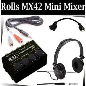  Rolls MX42 Stereo 4 Channel Mini Mixer and a HOSA Stereo 3 