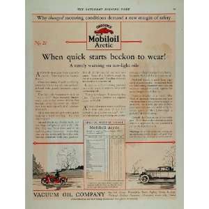 1928 Ad GARGOYLE Mobiloil Arctic Vacuum Winter Chart   Original Print 