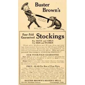  1909 Ad Buster Browns Four Fold Stockings Hoisery Sox 