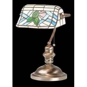 Table Lamps Antique Solid Brass, Bankers Lamp Tiffany Style 14 H, 9 1 