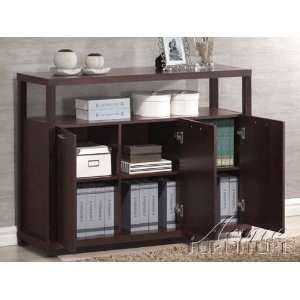    Home Office Cabinet with Doors in Chocolate Finish