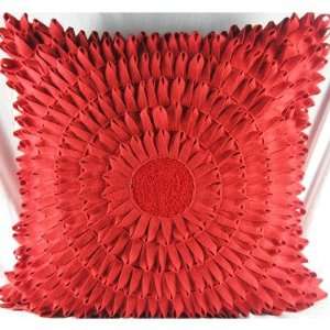Design Accents SAF 10956   Rd Felt Loop Sundial Pillow in Red  