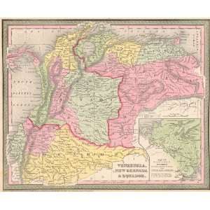   Map of Venezuela, New Grenada (Columbia), & Ecuador