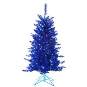 com 4 Pre Lit Designer Blue Tiffany Tinsel Artificial Christmas Tree 