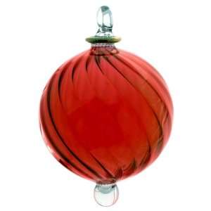  Hand made Glass Ornament   Red   X804   package of 6 ornaments 