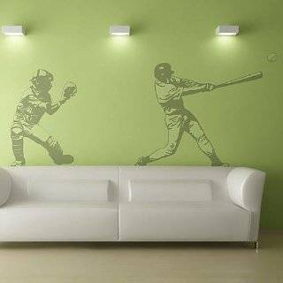  BASEBALL CATCHER sports SHADOW WALL APPLIQUE wallpaper 