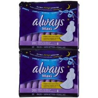 Always Extra Heavy Overnight Maxi Pads with Flexi Wings   20 Count