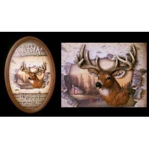    Extra Large 3 D Wood Deer Plaque Sweet Cabin