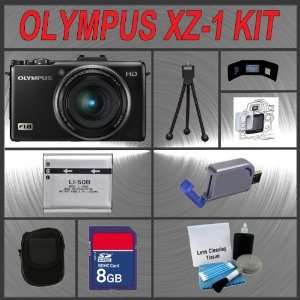  Olympus XZ 1 Digital Camera (Black) with 8GB Card + Li50B 