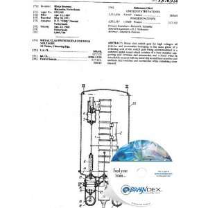 NEW Patent CD for METAL CLAD SWITCH GEAR FOR HIGH VOLTAGES 