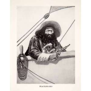 1923 Print Blackbeard Edward Teach Famous Pirate Portrait Alpheus 