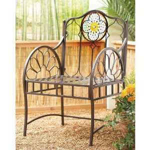  Garden Style Chair with Stained Glass Mosaic