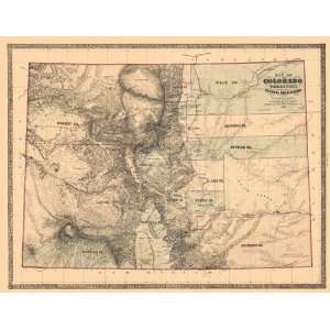   of an 1862 Map of Colorado Territory from $59