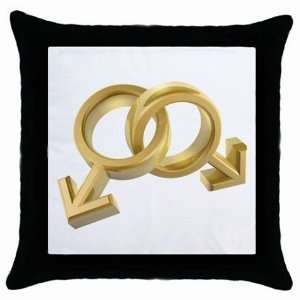  Gold Rings Throw Pillow Case (Black)