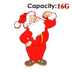  Cute Fist Santa Claus Shaped 16G Rubber USB Flash Drive 