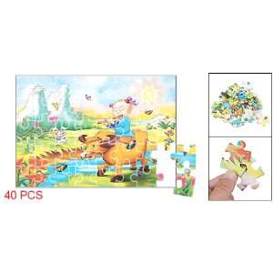  Como Kids 40 pcs Cowboy Pattern Jigsaw Puzzle Papers Toy Toys & Games