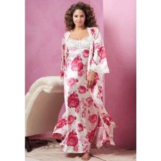 Amoureuse Plus Size Long Satin Peignoir Set