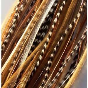 Feathermania Natural Ginger Mix Feather Hair Extension   5 Feathers
