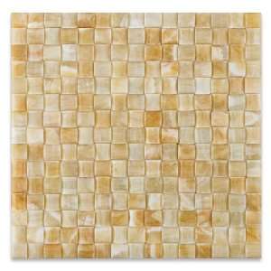 Honey Onyx Polished 3D Small Bread Premium Mosaic Tile   Box of 5 sq 