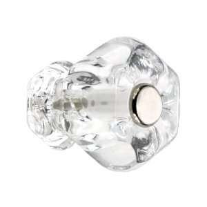 Small Hexagonal Clear Glass Cabinet Knob With Nickel Bolt 