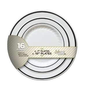 Silver Splendor Plastic Plate Pack 