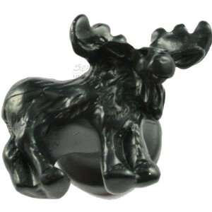   681301, Knob, Moose Humor Knob   Black, Rustic