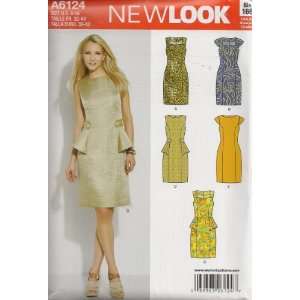  New Look A6124, Misses Dress, Size 4 16 Arts, Crafts 