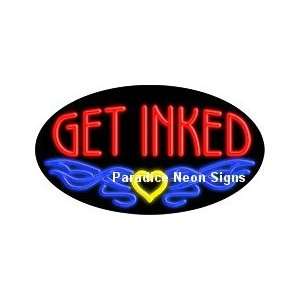  Flashing Get Inked Neon Sign (Oval)