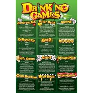  Drinking Games, College Poster Print, 24 by 36 Inch